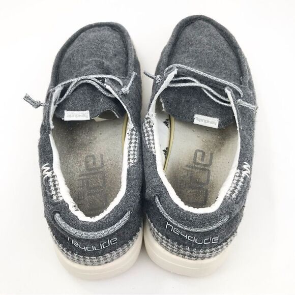 Hey Dude Welsh Grey Houndstooth Slip On Casual Shoes - Picture 5 of 11